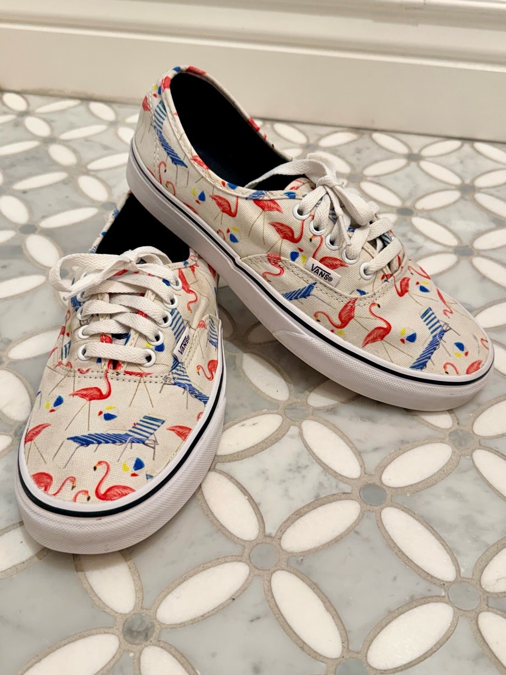 Vans Authentic Flamingo Beach Chair Canvas Low Top Sneakers Skate Women’s 9.5